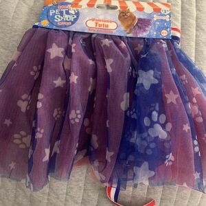NWT dog tutu red, white, and blue paws w belts. Great for Election Day Size M/L